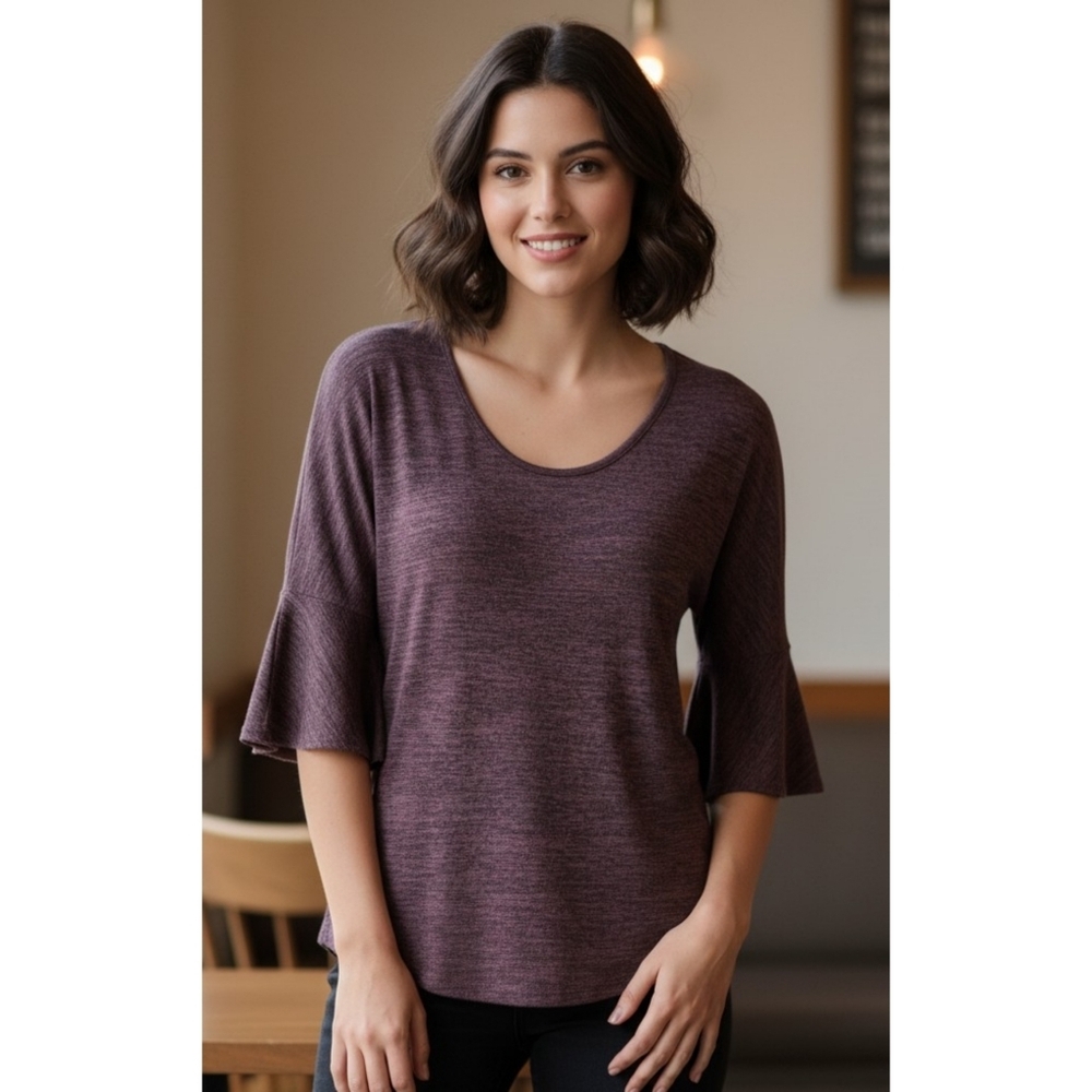 a.n.a Bell sleeve Lightweight Sweater Brown Size XS
